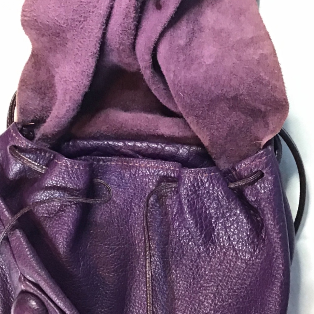 Carlos Falchi Purple Buffalo Leather Bag View 5